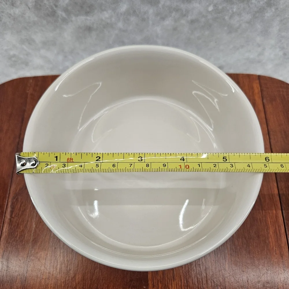 Rae Dunn Magenta DEVOUR Pet Bowl Dog Cat White Etched‎ Black Stoneware 6x2.75